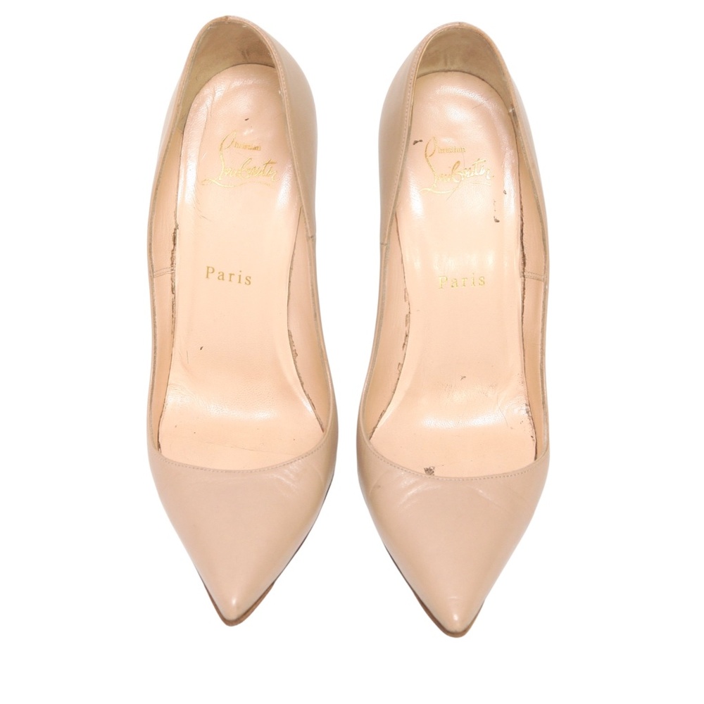 CHRISTIAN LOUBOUTIN Pumps Leather Beige SO KATE 120mm Heels Pointed Toe 38 $845 - Picture 5 of 14